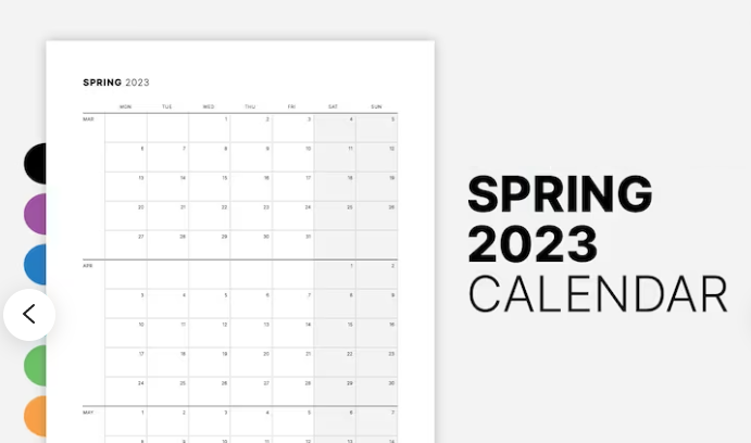 Calendario Primavera 2023